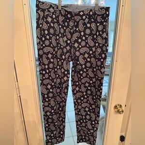 Talbots Navy Blue Paisley Weekend Chino Size 8-worn once . Smoke/pet free home.
